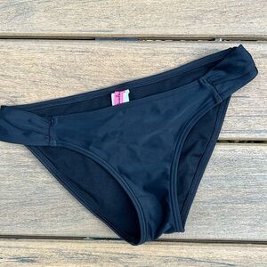 Black Bikini Bottoms | Minimal Swim | Classic Solid Low‑Rise Fit